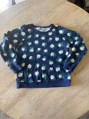 Draper James Navy Floral Pullover Sweatshirt
